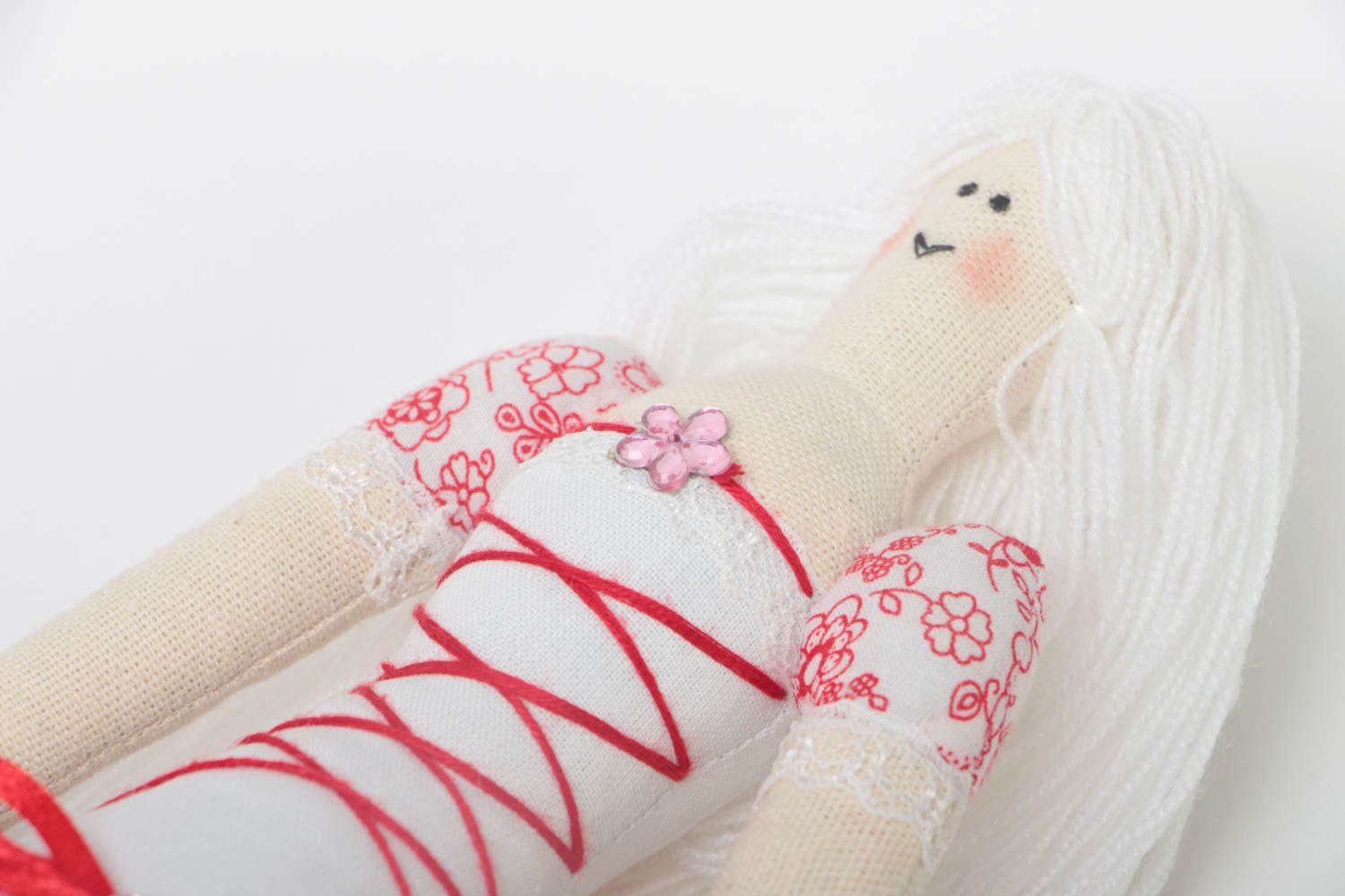 Bright handmade doll unusual designer soft toy cute textile interior decor photo 3