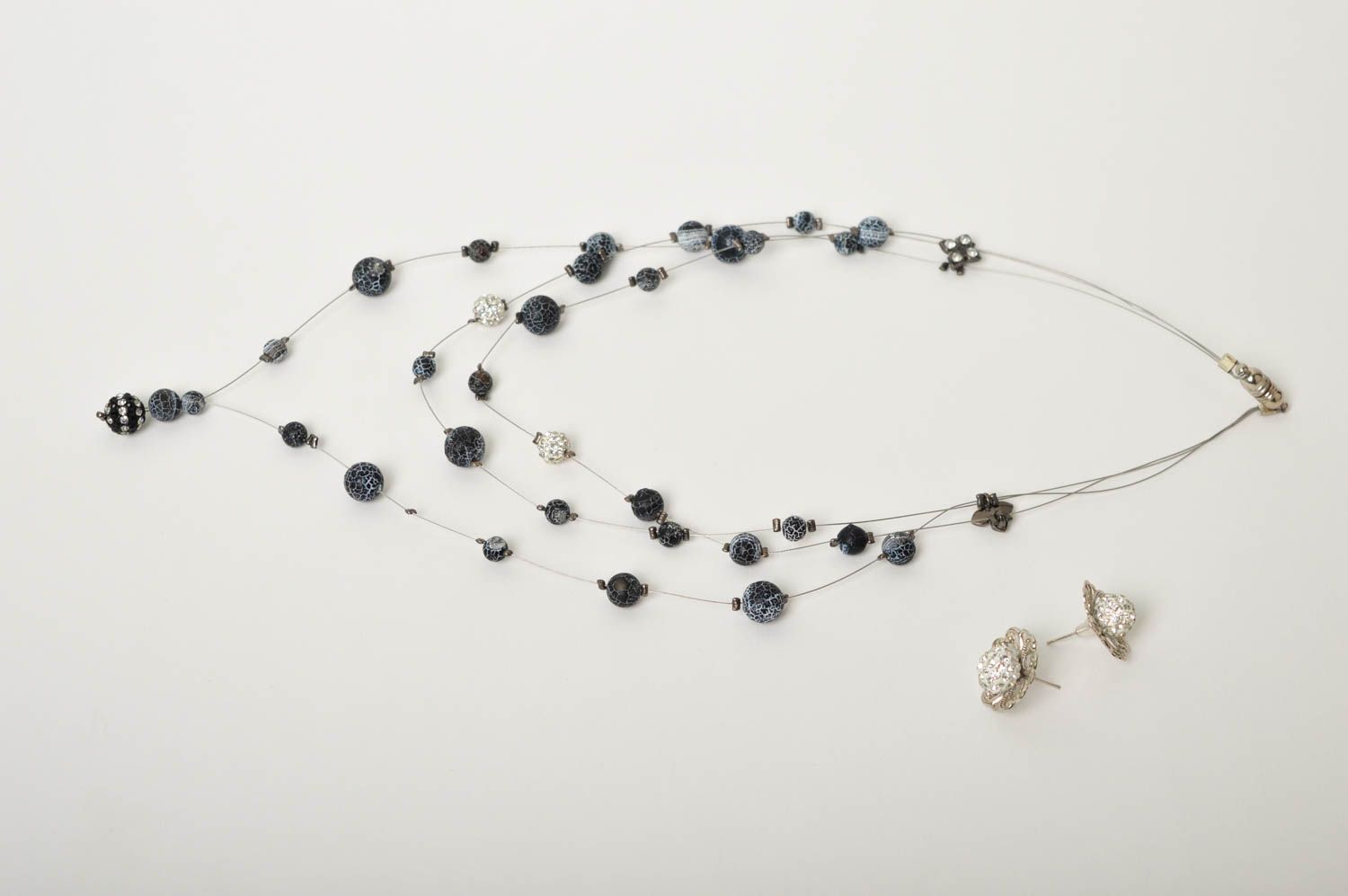 Handmade beaded jewelry set beaded necklace and earrings beautiful jewellery photo 4