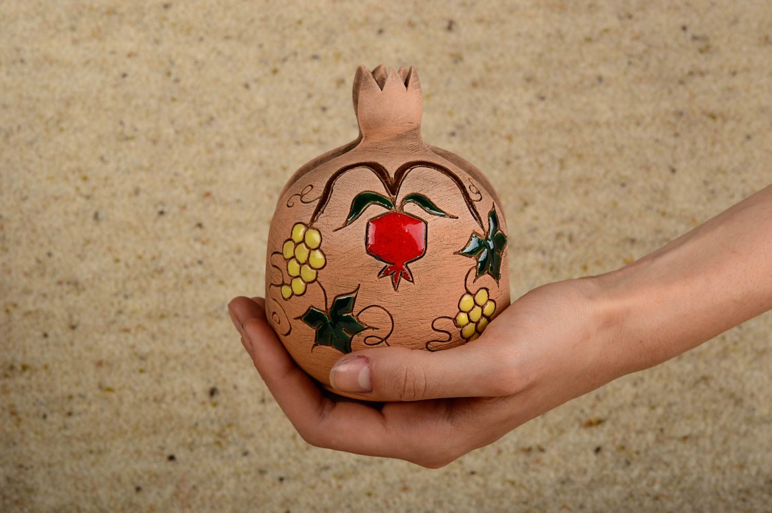 Servilletero artesanal con forma de granada regalo original decoración de casa foto 5