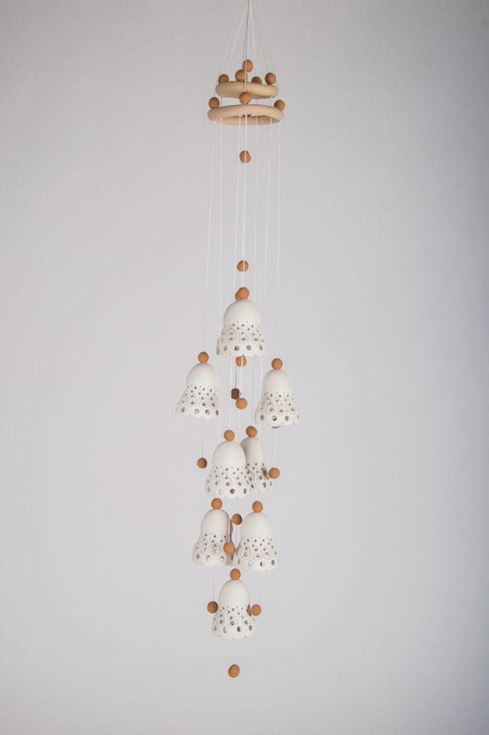 Ceramic bells with beads photo 1