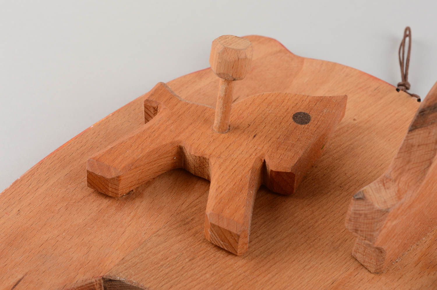 Patère en bois faite main originale en forme d'animal pour chambre d'enfant photo 3