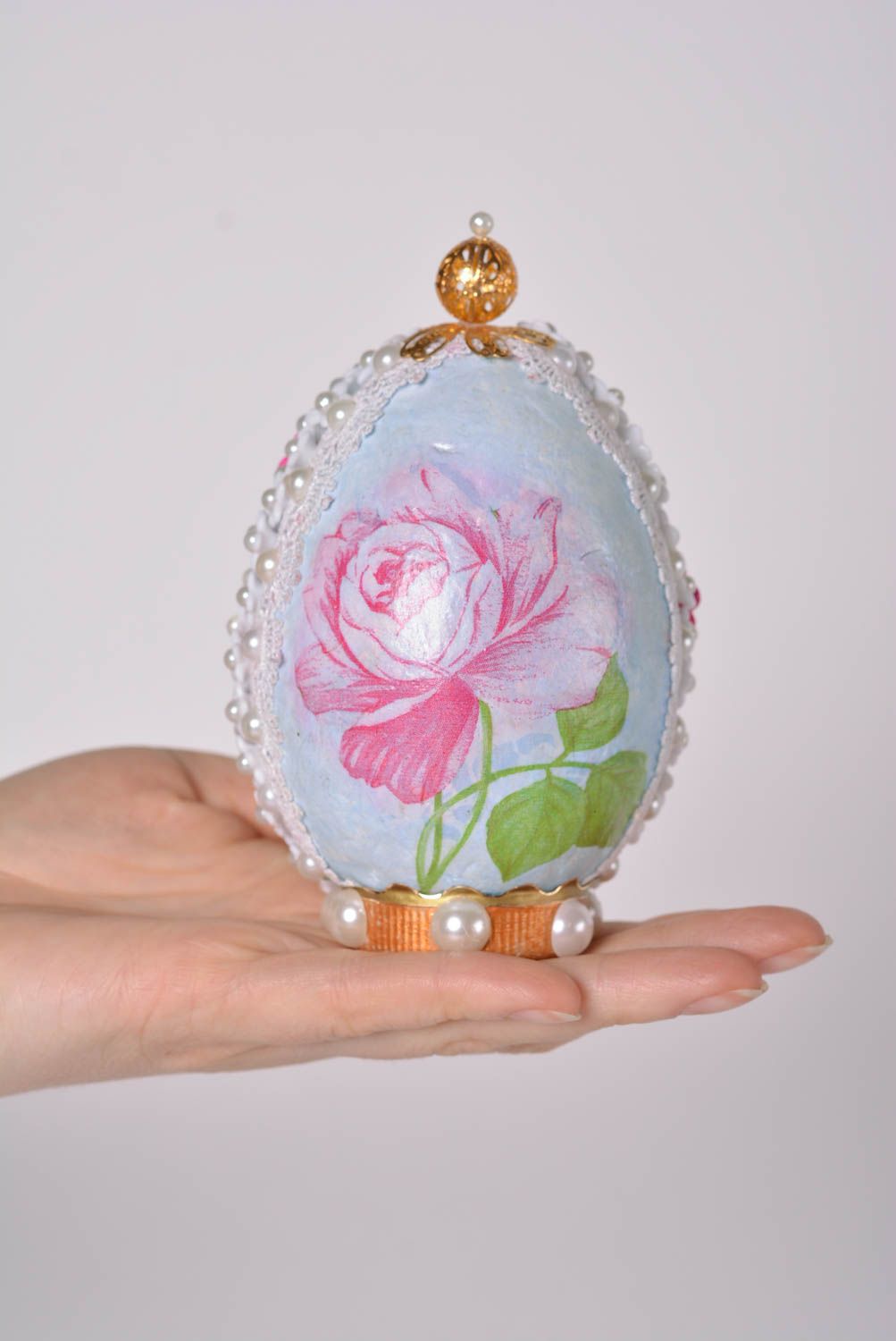 Huevo de Pascua hecho a mano regalo original decoración para fiestas estilosa foto 5