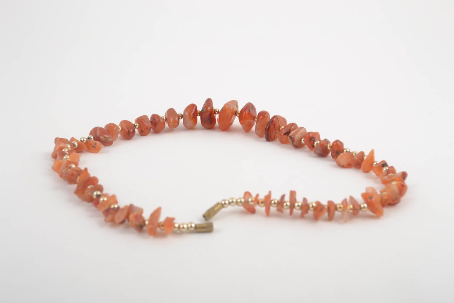 Handmade necklace made of natural stones cornelian necklace fashion jewlery photo 3