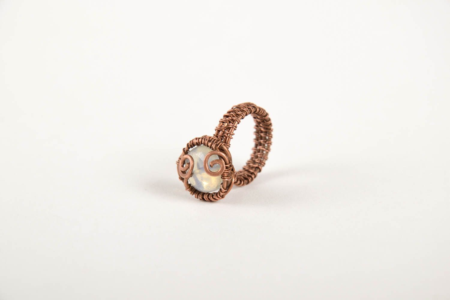Handmade Ring mit Stein Mondstein Damen Modeschmuck Accessoire für Frauen  foto 5