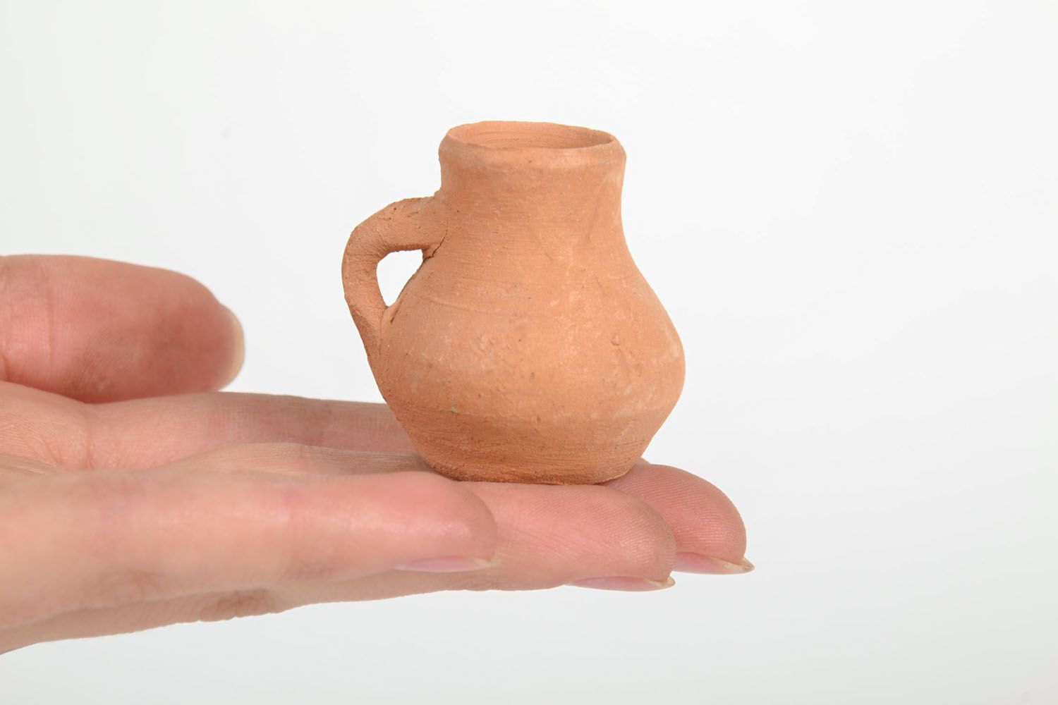Clay pitcher figurine for shelf décor 0,04 lb photo 5