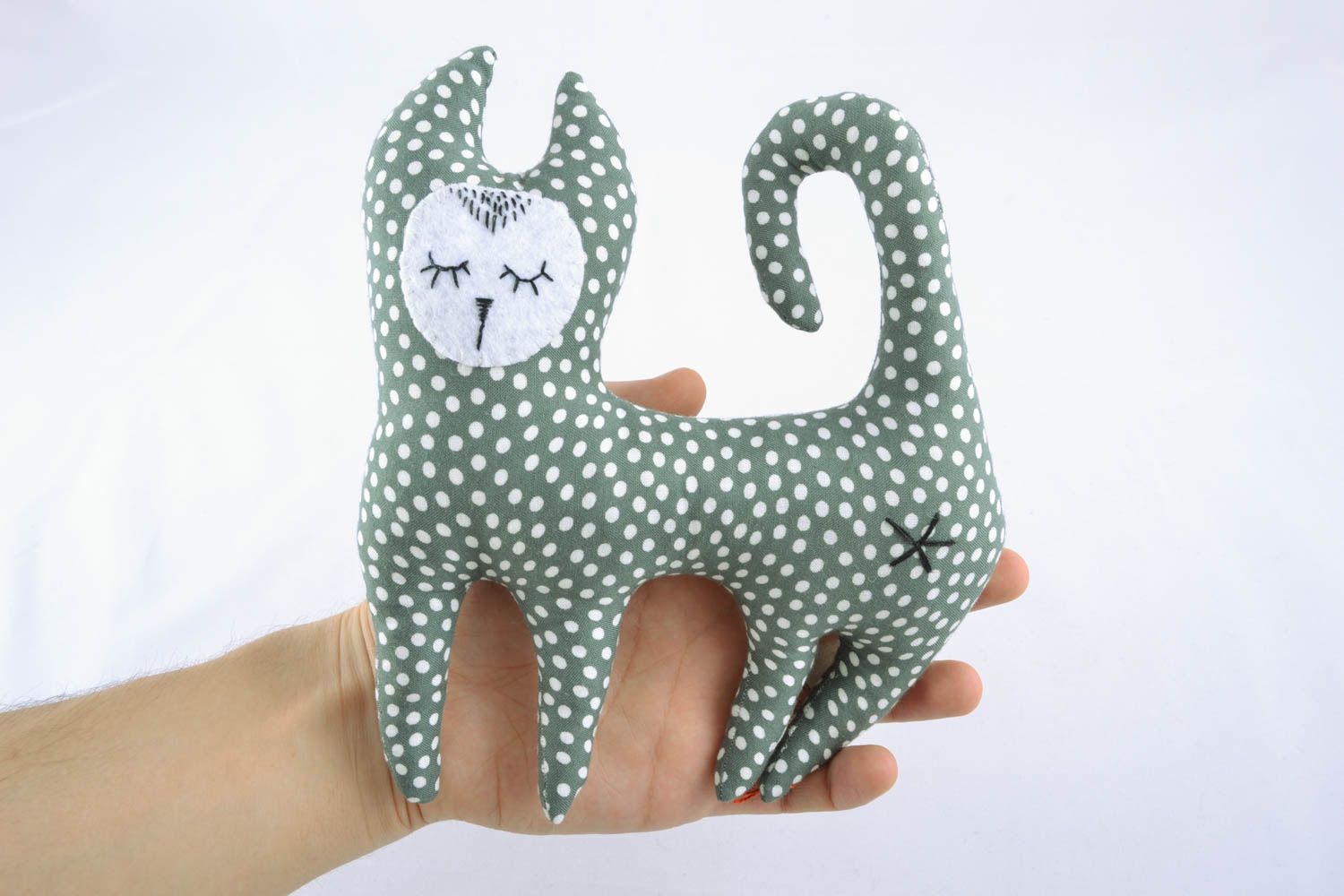 Handmade toy Kitten with Dots photo 4