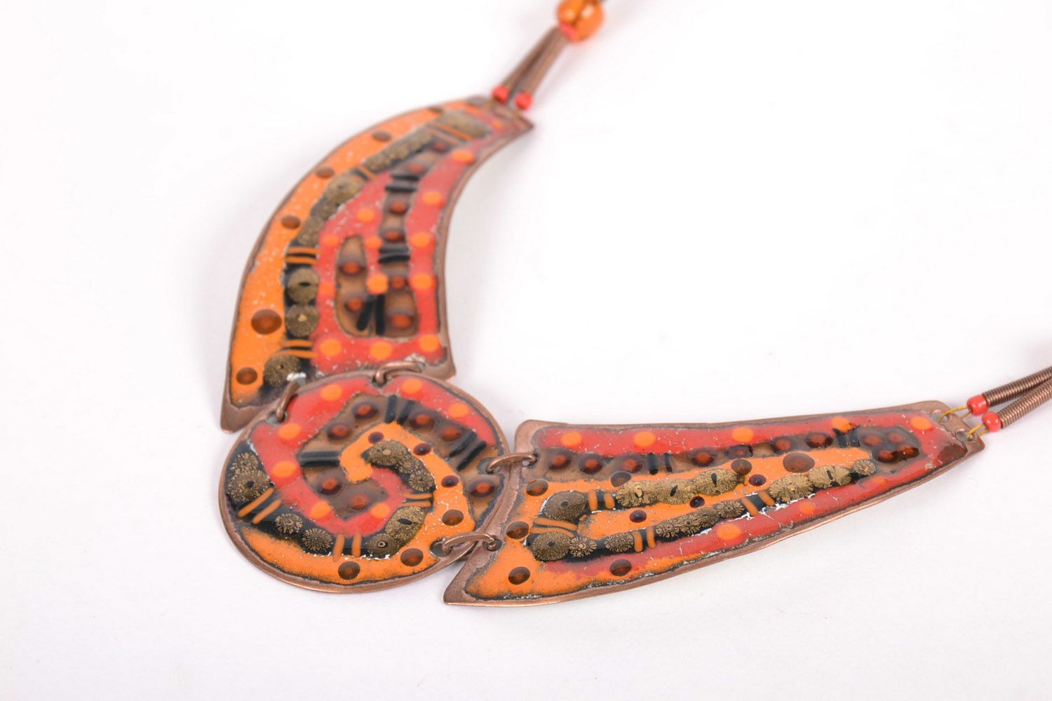 Copper necklet of sunny coloring photo 1