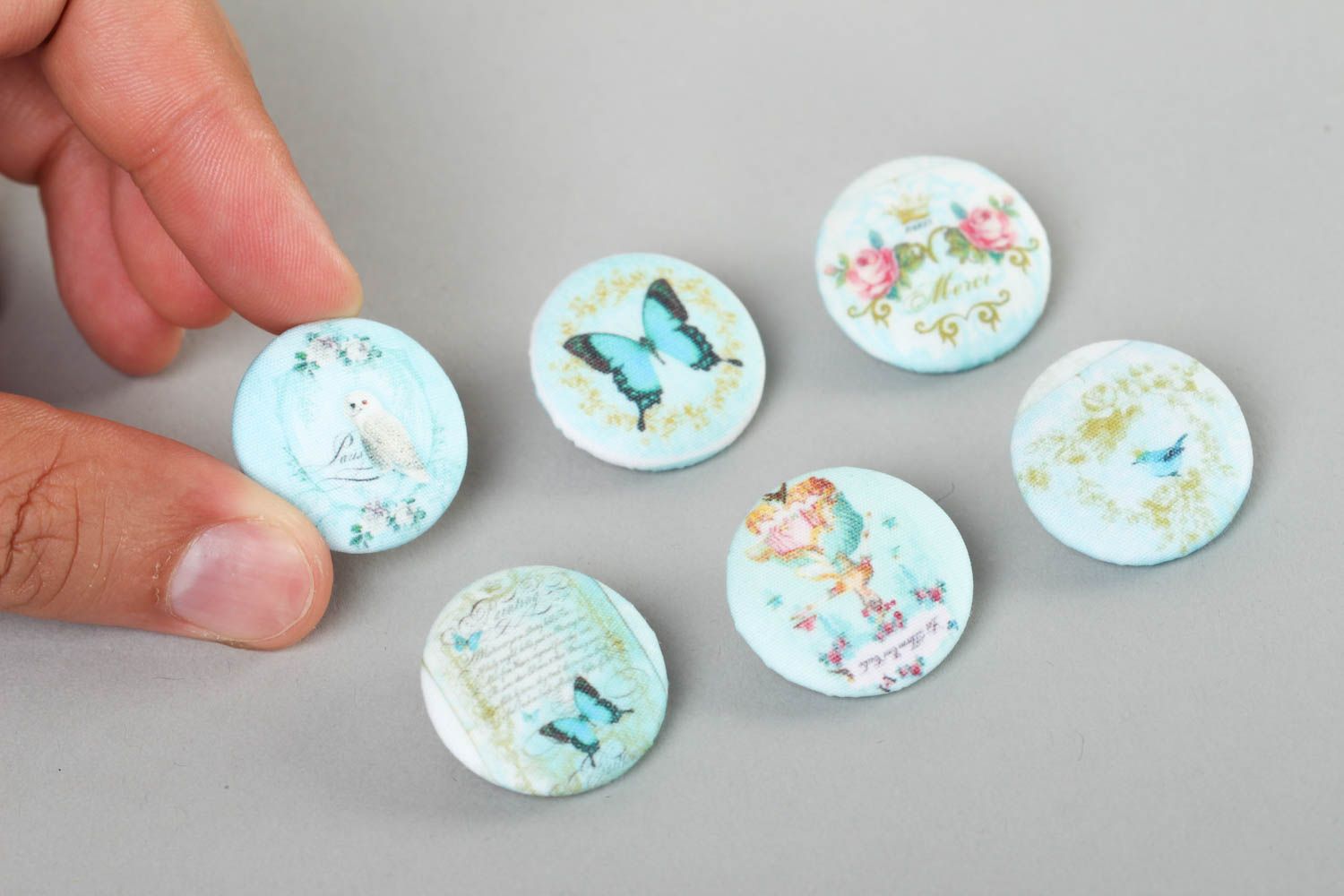 Beautiful handmade buttons set 6 pieces sewing accessories gifts for her photo 5
