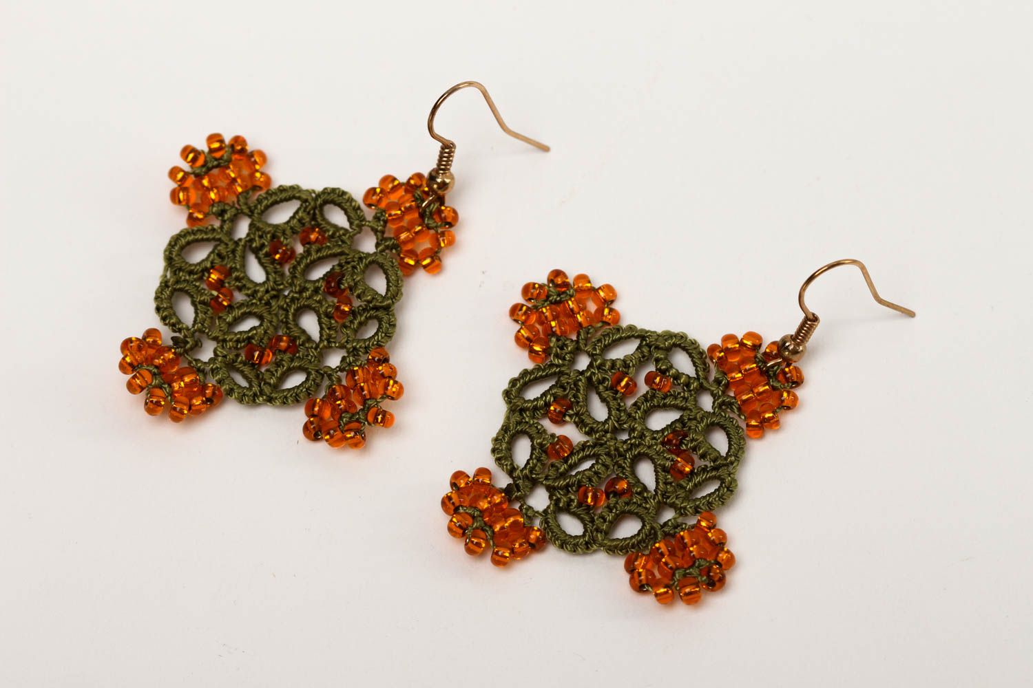 Stylish handmade beaded earrings beautiful jewellery textile jewelry designs photo 2