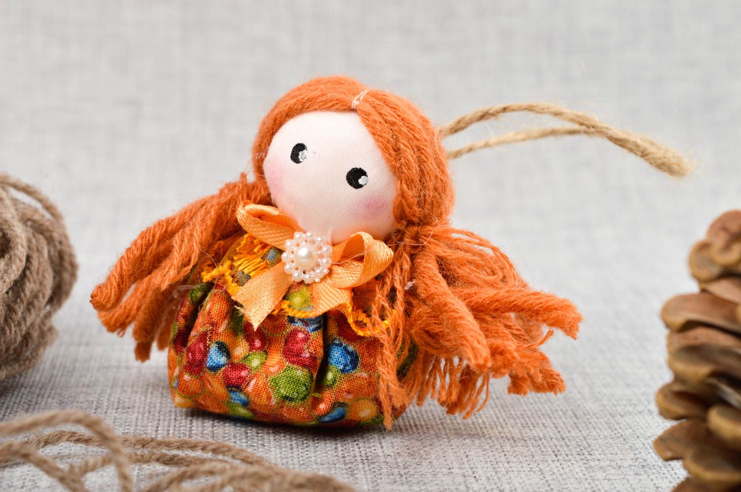 Кукла для интерьера ручной работы текстильная игрушка с лавандой мягкая игрушка фото 1