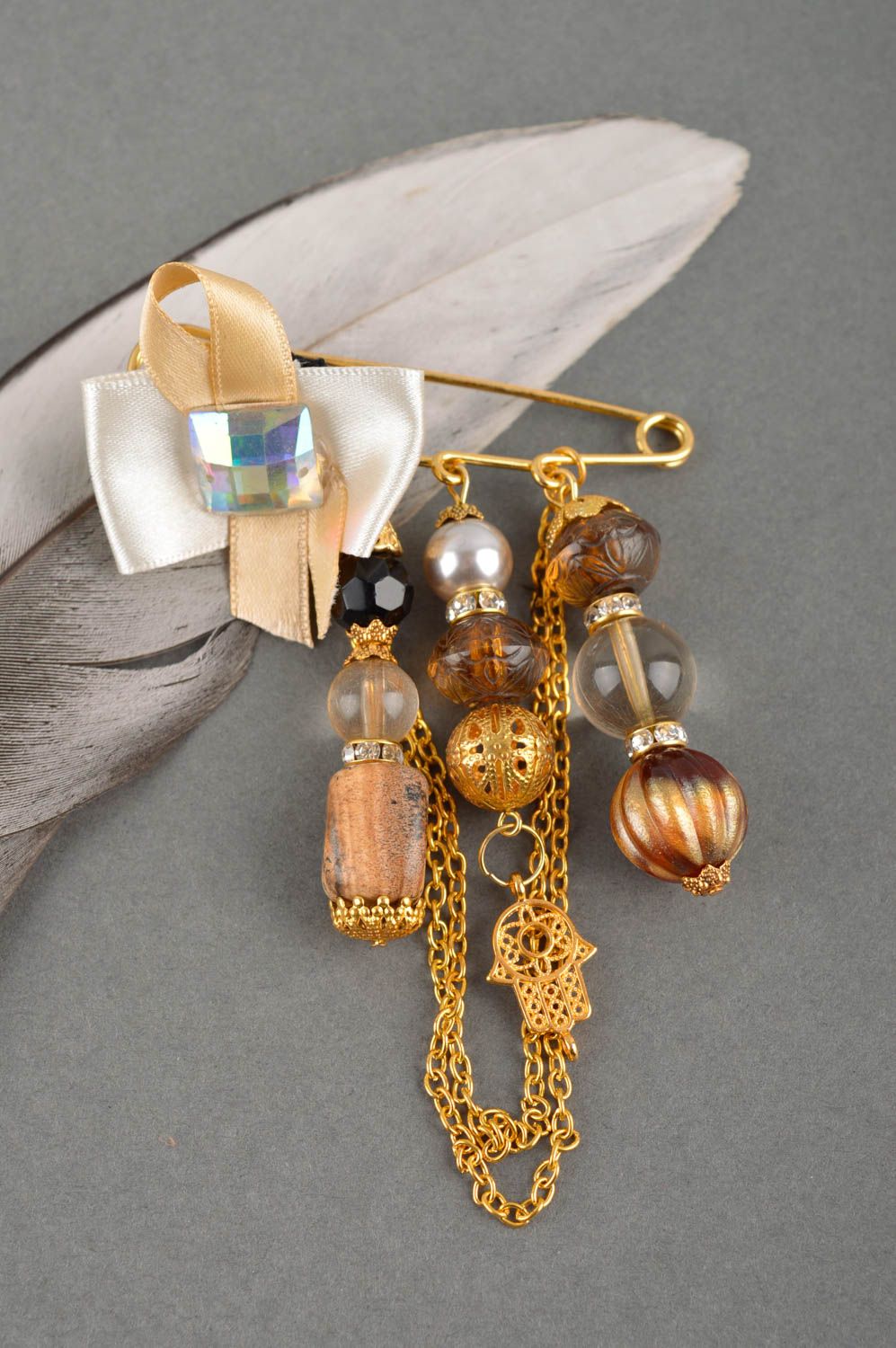 Interesting designer brooch handmade accessory for dress fashion women gift photo 1