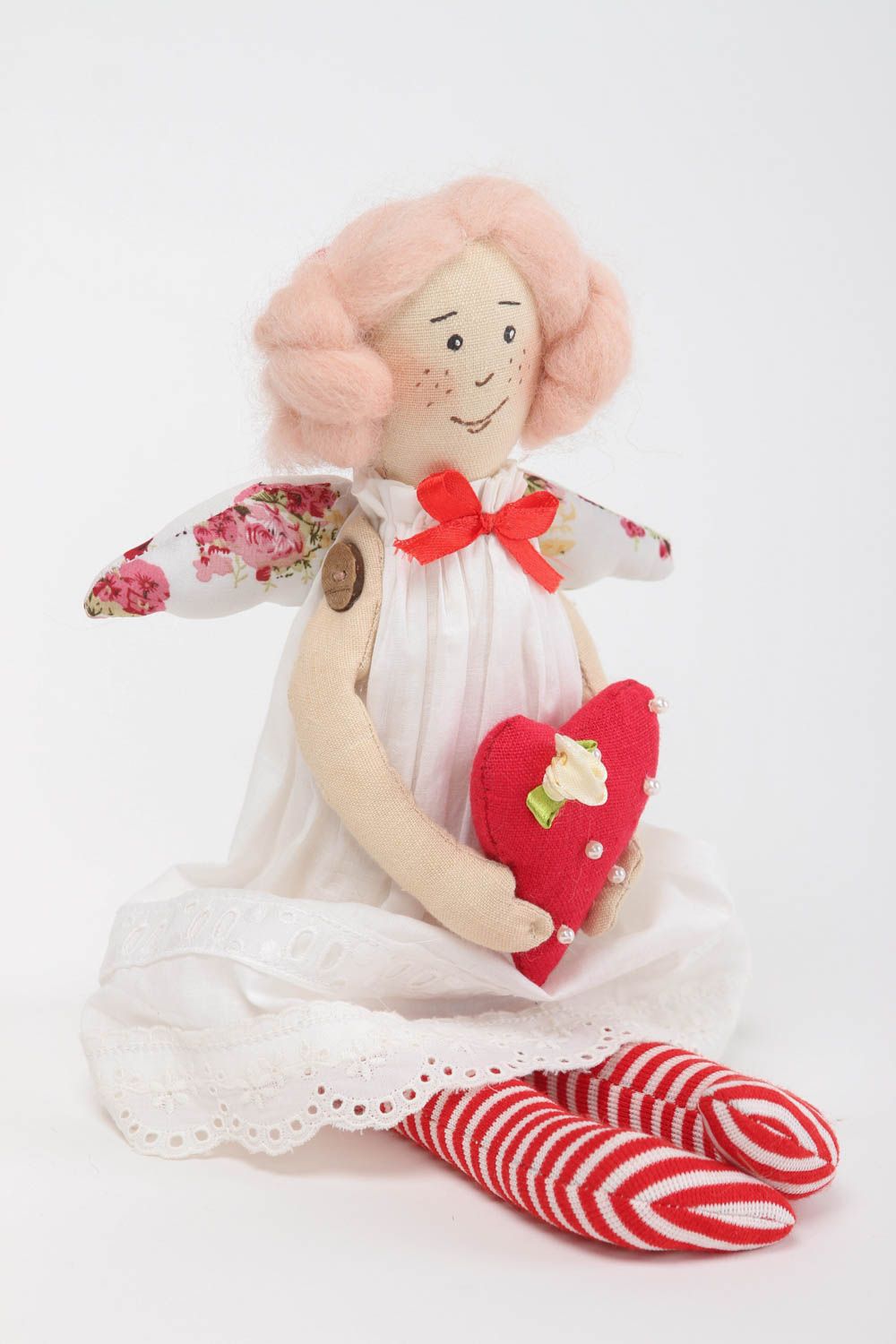 Кукла ручной работы текстильные кукла для декора интерьерная кукла Милый ангел фото 2