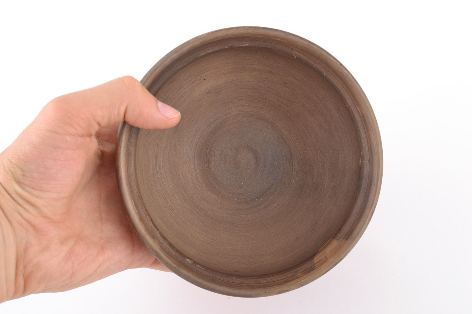 Clay handmade bowl 250 ml of brown color beautiful unusual eco friendly kitchen decor photo 3