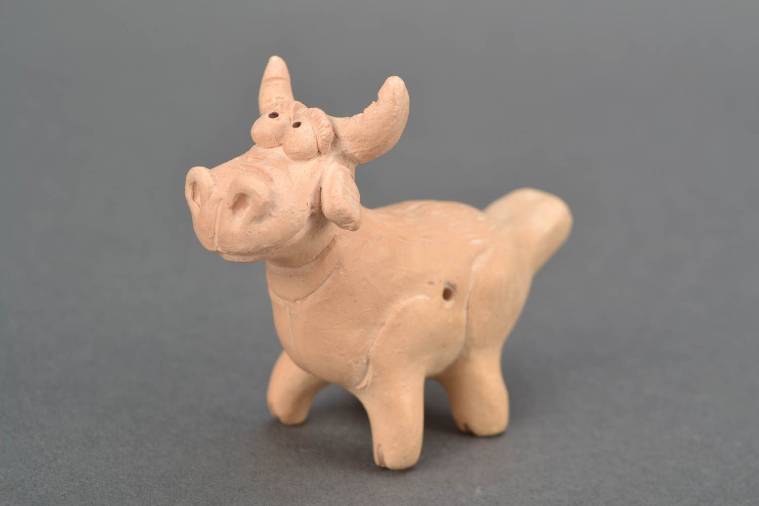Handmade ceramic whistle Cow photo 1