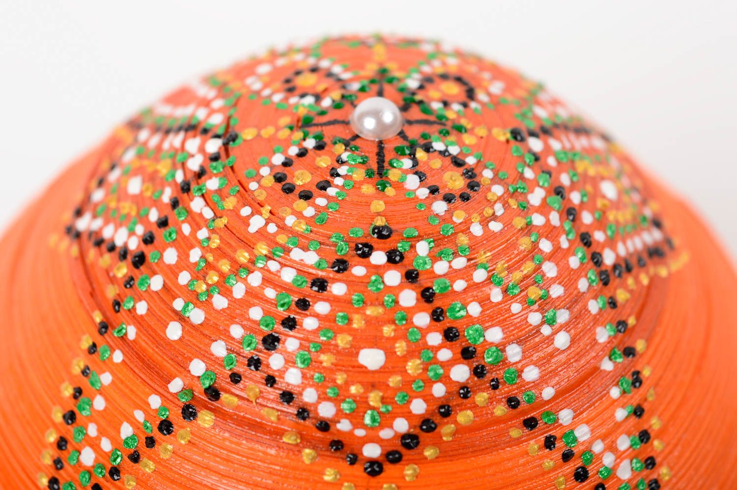 Boîte à bijoux orange en papier technique quilling faite main petite peinte photo 3