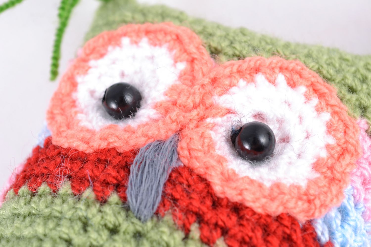 Handmade bright crochet toy owl photo 3