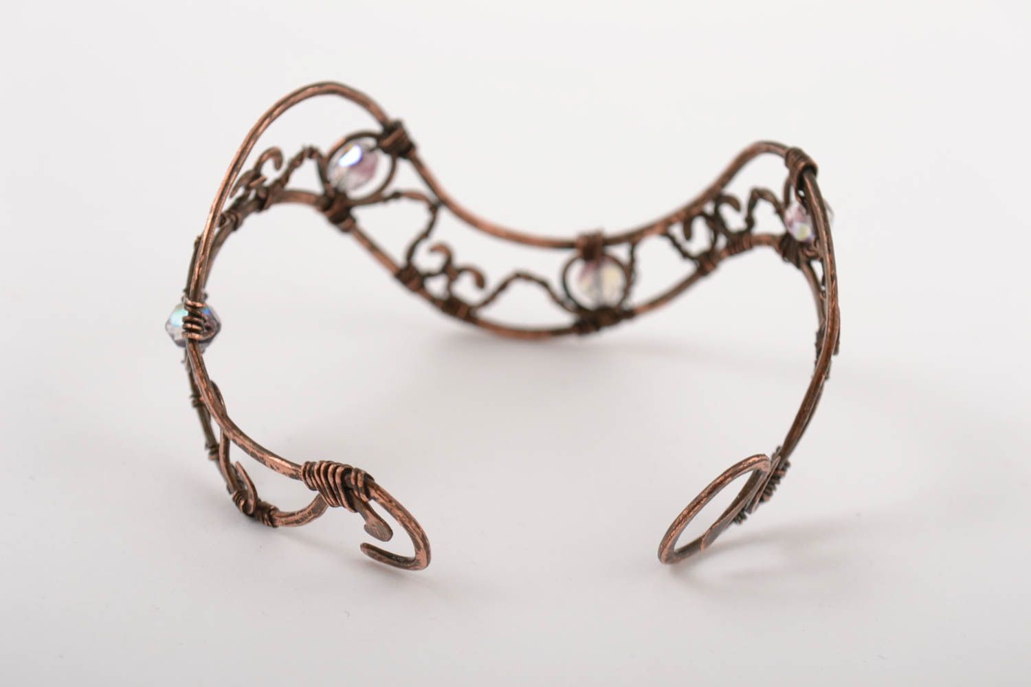 Kupfer Armband handmade Naturstein Schmuck schönes ajour Mode Accessoire foto 2