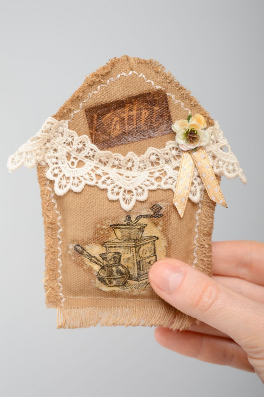 Fragrant soft wall hanging with lace photo 3