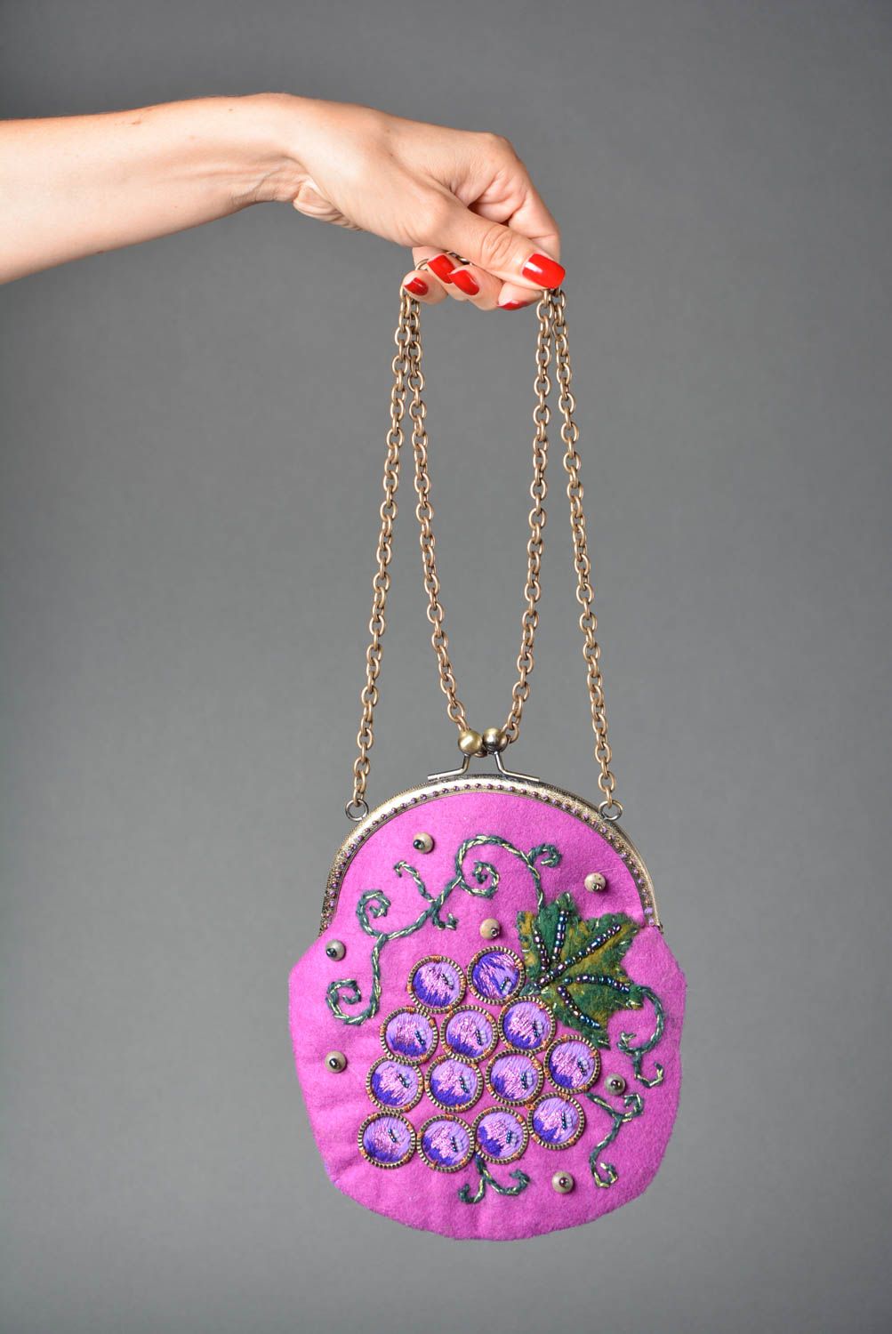 Filz Tasche Handmade Clutch Tasche Accessoires für Frauen Tasche Clutch rosa foto 4