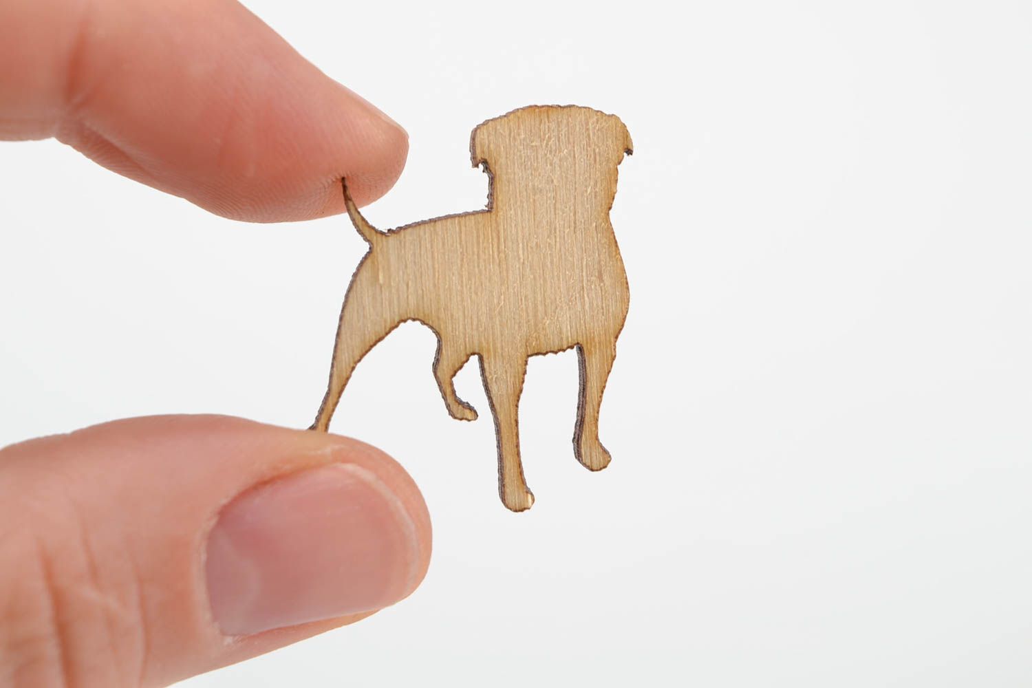 Handmade Holzfigur zum Bemalen Scrapbook Material Holz Rohling Hund klein foto 2