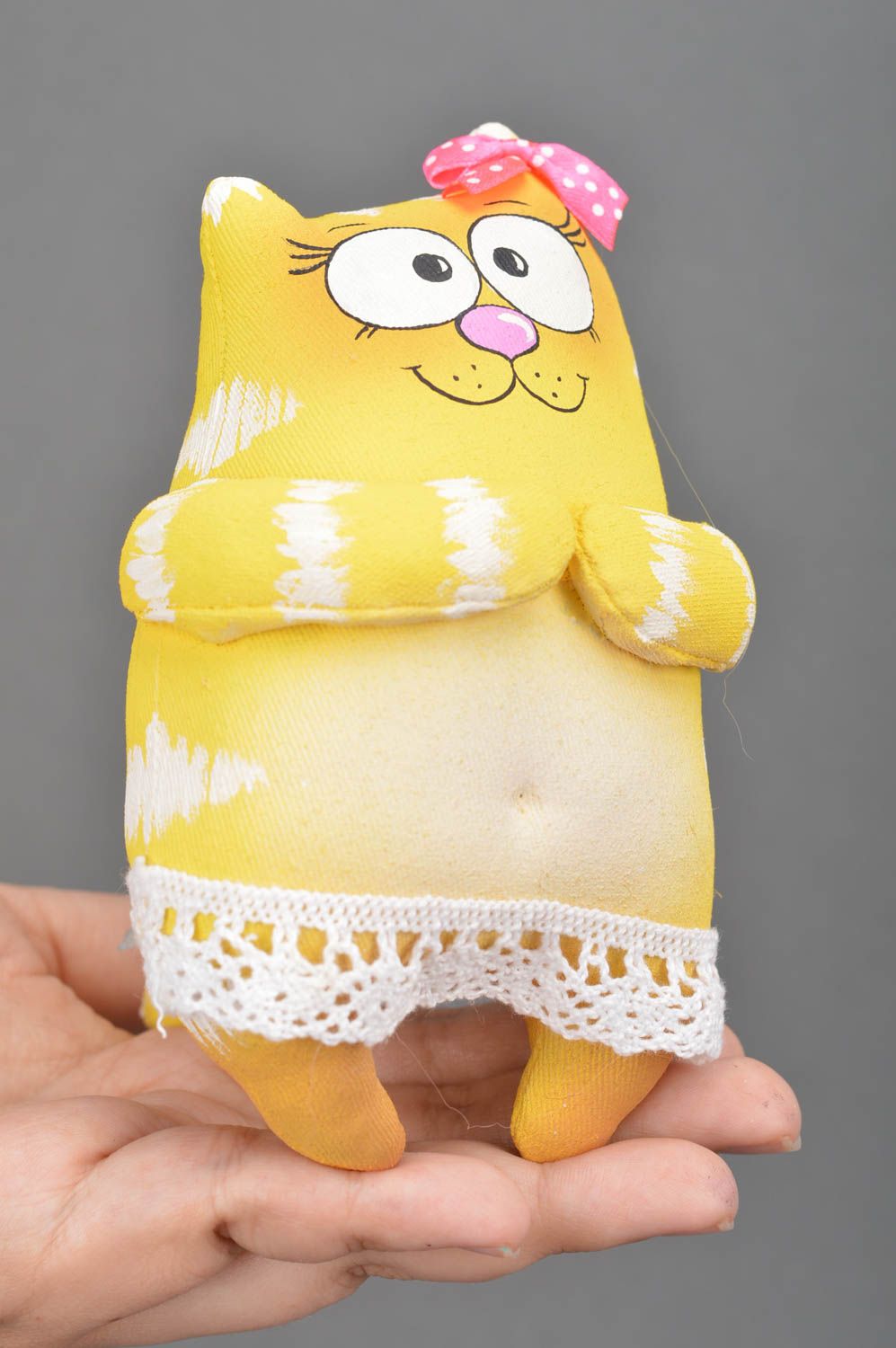 Duft Kuscheltier Katze aus Baumwolle mit Kaffeearoma für Haus Dekor handmade foto 2
