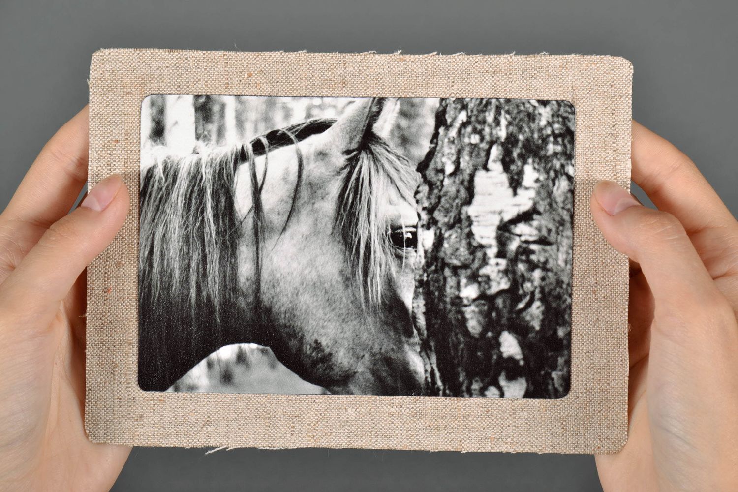 Carte postale faite main avec cheval photo 5