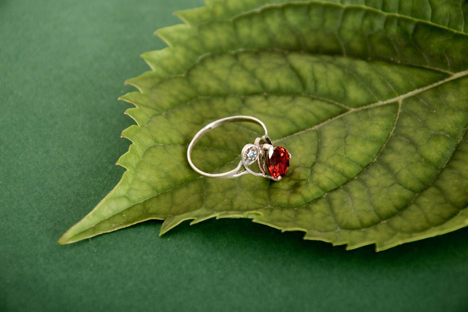 Elegant handmade silver ring beautiful jewellery stone ring designs gift ideas photo 2