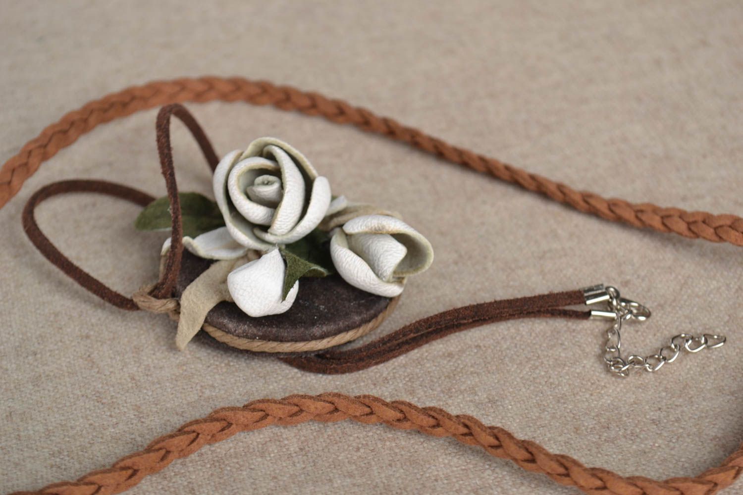 Handmade pendant leather pendant designer pendant beautiful jewelry gift ideas photo 1