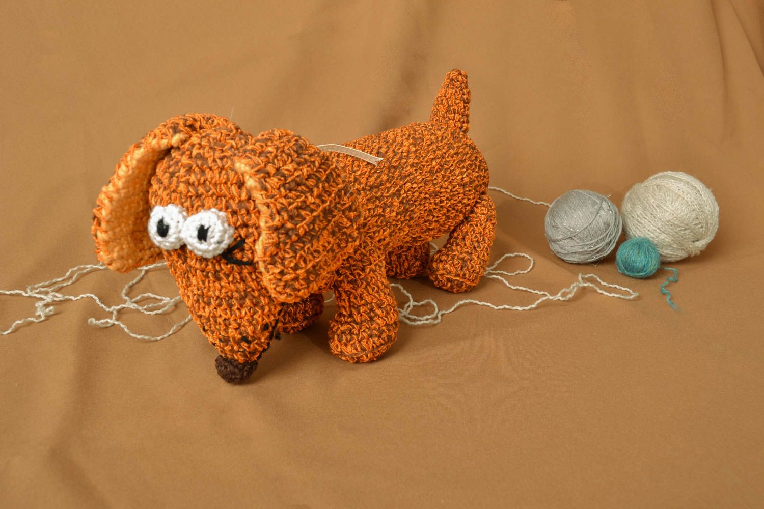 Handmade crochet toy Badger-dog photo 5
