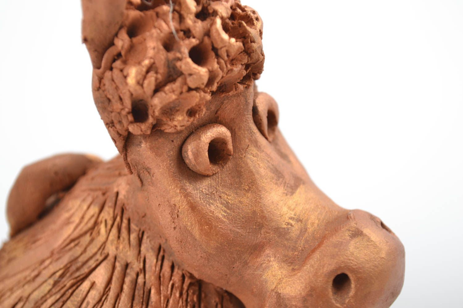 Handmade kleines Glöckchen Deko Esel Figur aus Ton Keramik Souvenir bemalt foto 2