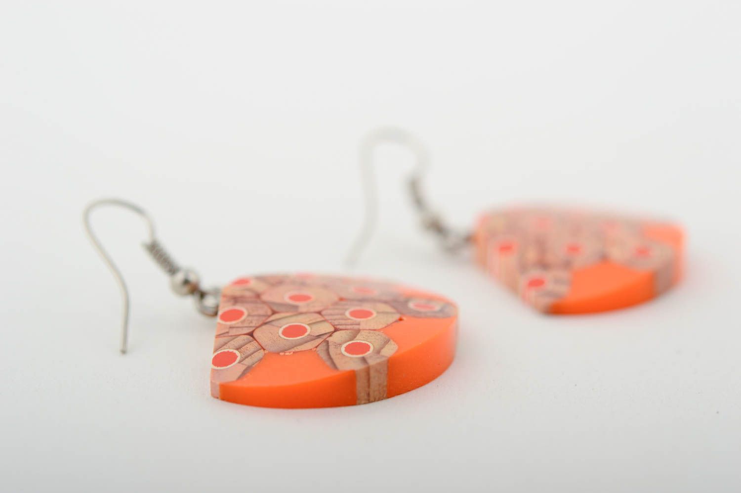 Ohrringe für Damen handgeschaffen Keramik Schmuck effektvoll originelle Ohrringe foto 4