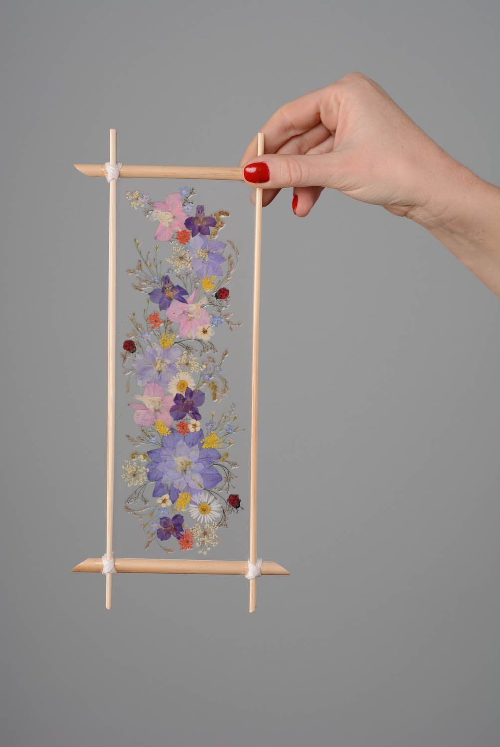 Quadro con fiori secchi fatto a mano quadro insolito decorazione da parete foto 2
