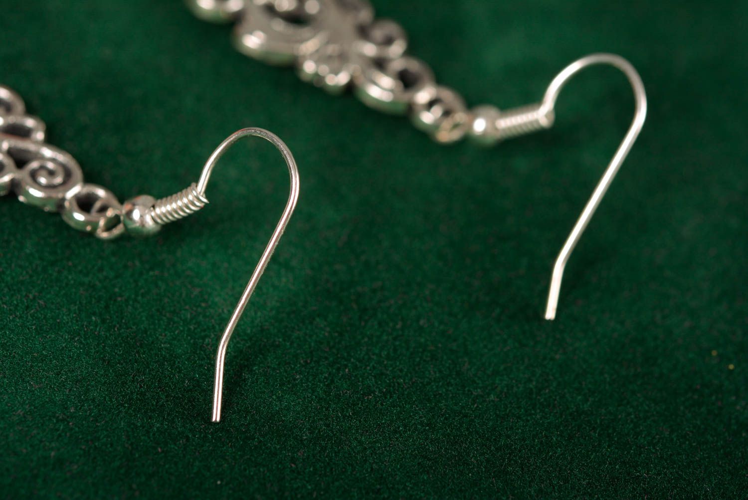 Openwork metal earrings with rhinestones designer handmade summer accessory
 photo 5