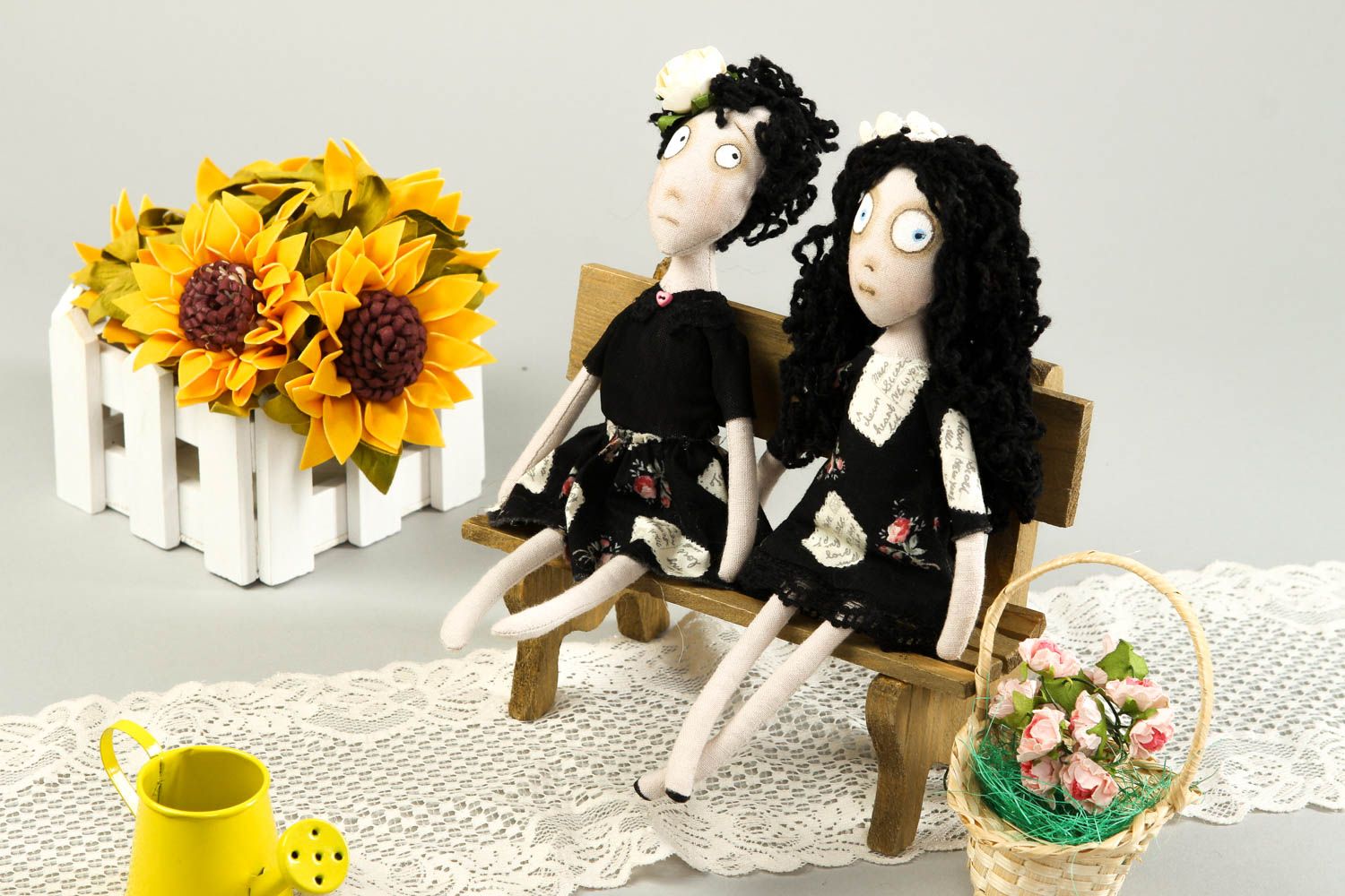 Handgefertigtes Puppen Set Designer Puppen kreative Geschenkideen 2 Stück  foto 1