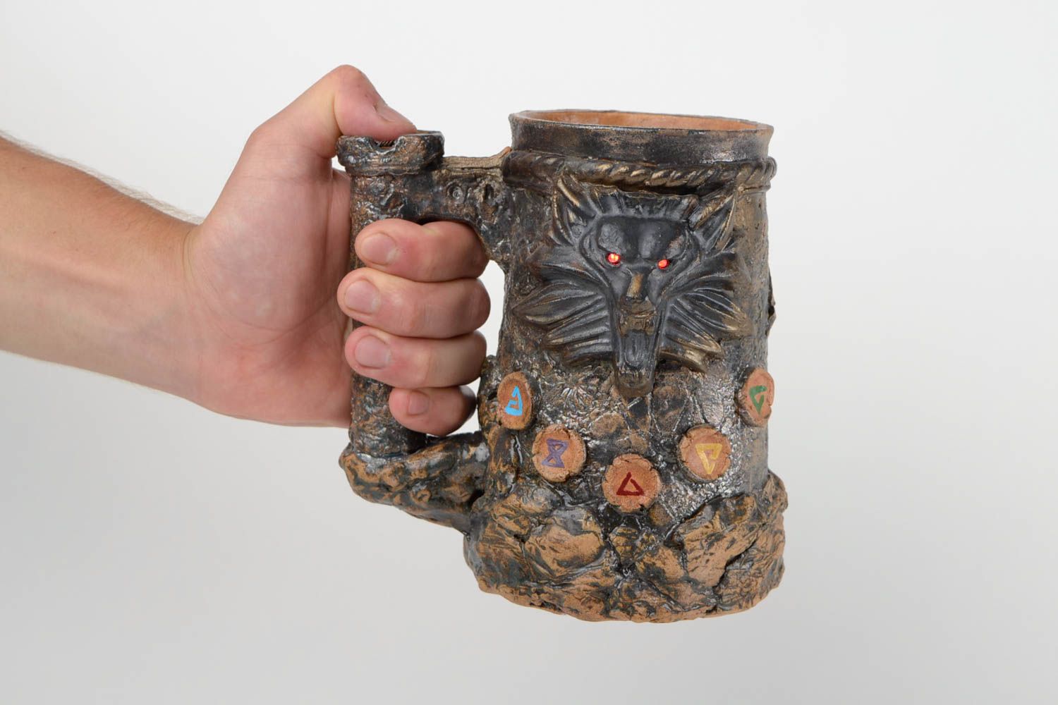 Pot à bière fait main Vaisselle design Cadeau original céramique pour homme photo 2