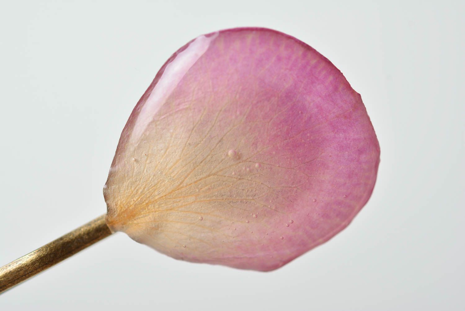 Rosa handmade Haarklemme mit echter Blume und Epoxidharz originell schön foto 4