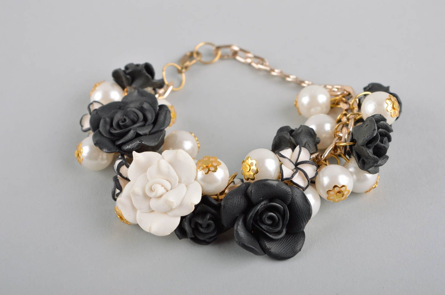 Handmade flower designer bracelet unusual elegant bracelet wrist jewelry photo 2