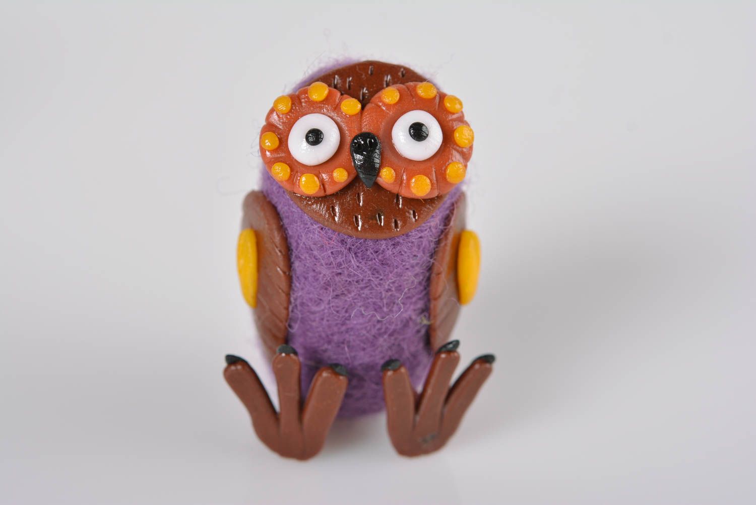 Handmade woolen owl toy designer present for children interior decoration ideas photo 1