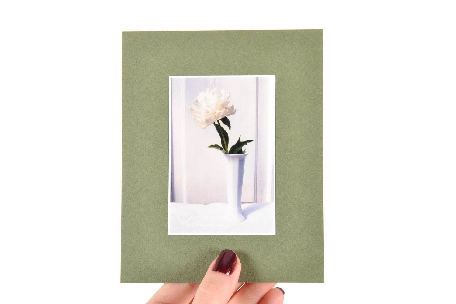 Carte postale faite main avec fleur photo 5