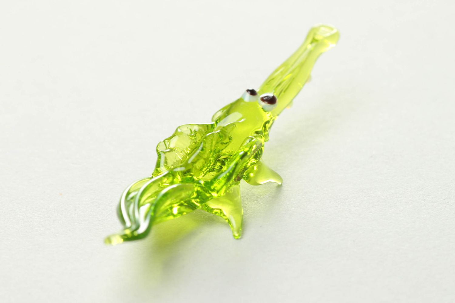 Figura de cristal artesanal Cocodrilo verde foto 3