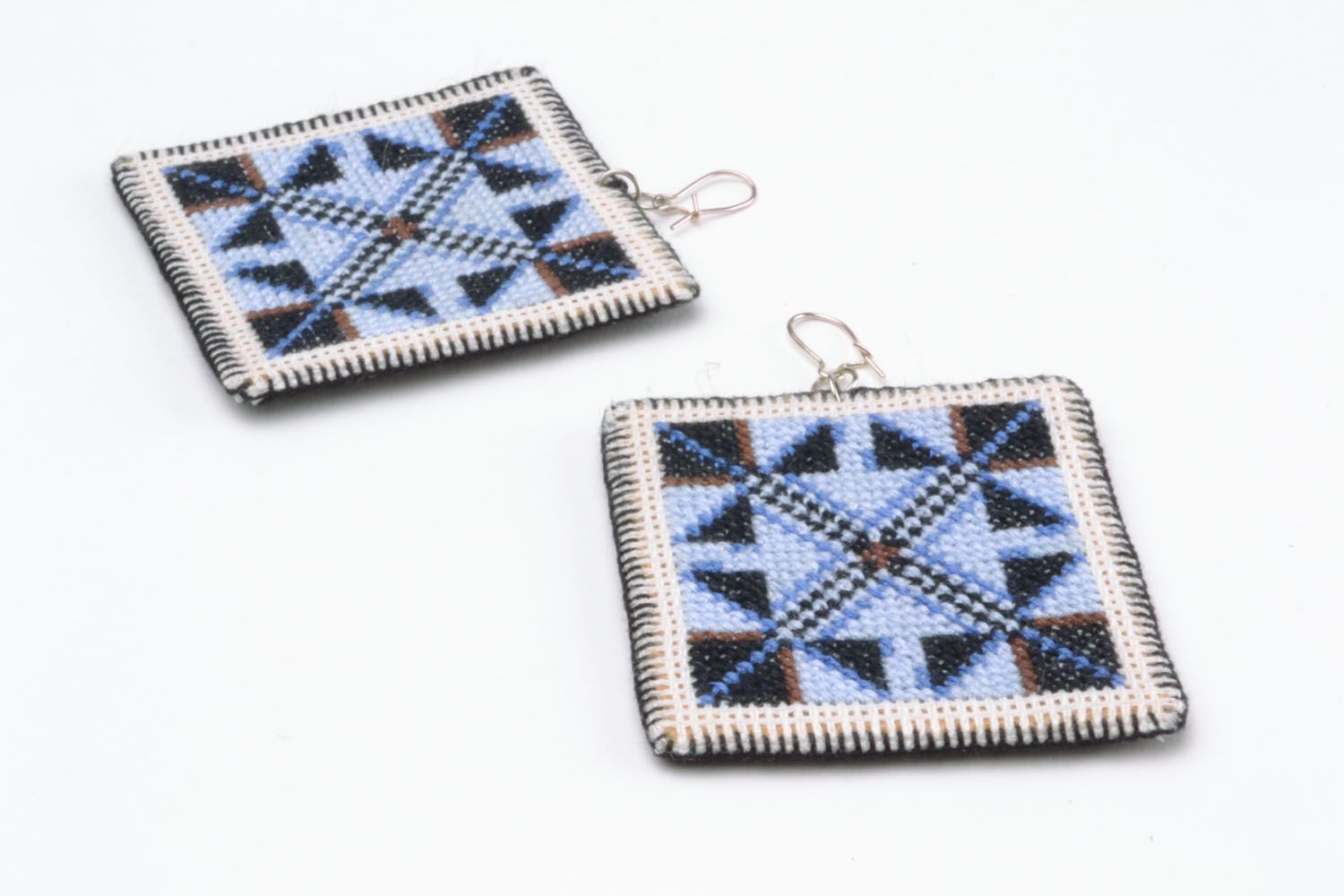 Bright embroidered earrings  photo 4