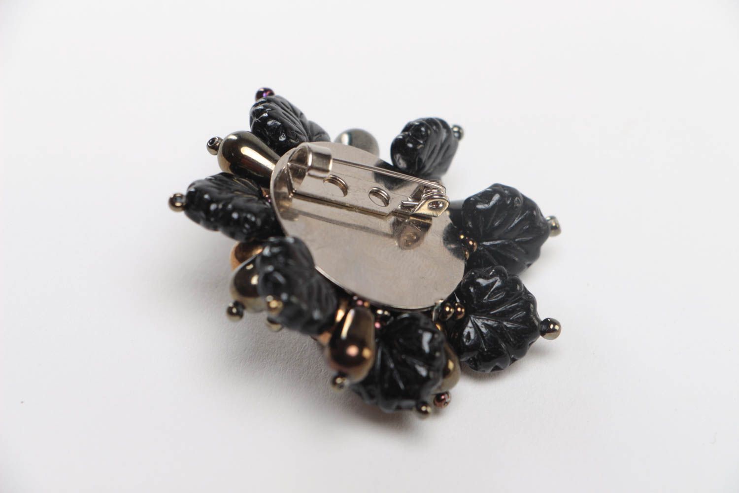 Stylish handmade beaded brooch pin unique brooch jewelry handmade accessories photo 4