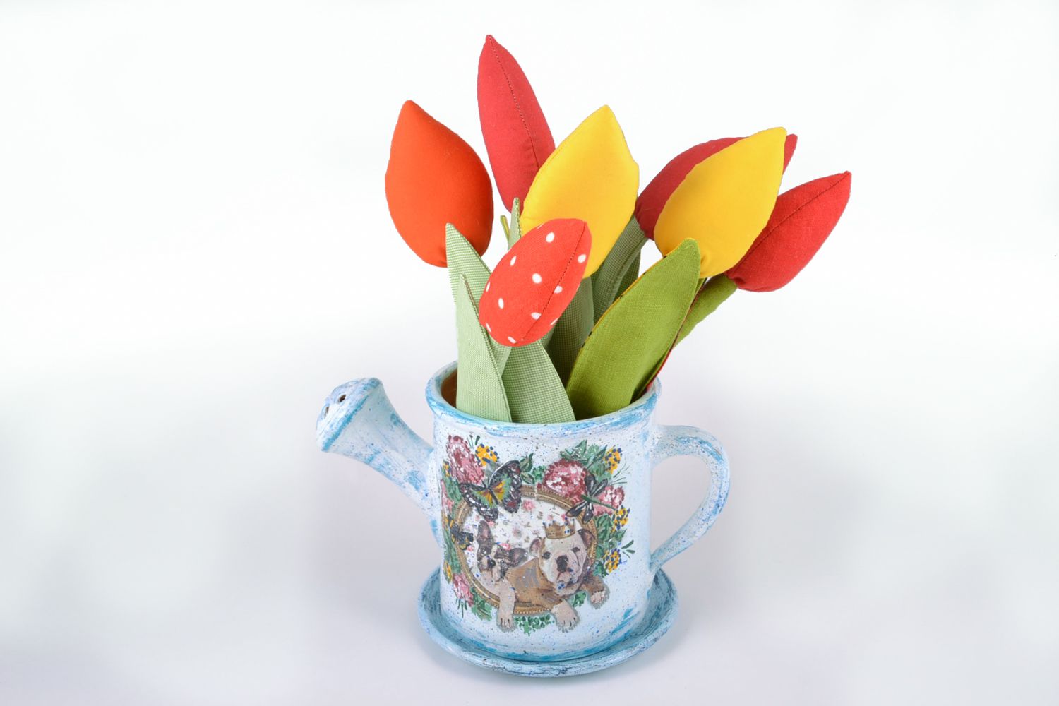 Keramischer Topf für Blumen in Form einer Gießkanne foto 1