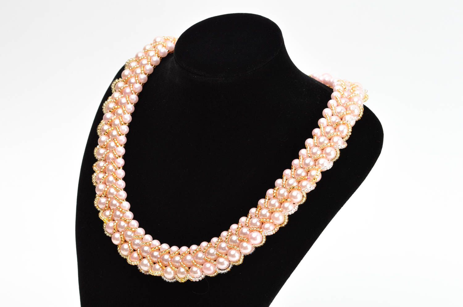 Collana di perle fatta a mano originale di moda bigiotteria bella di tendenza foto 1