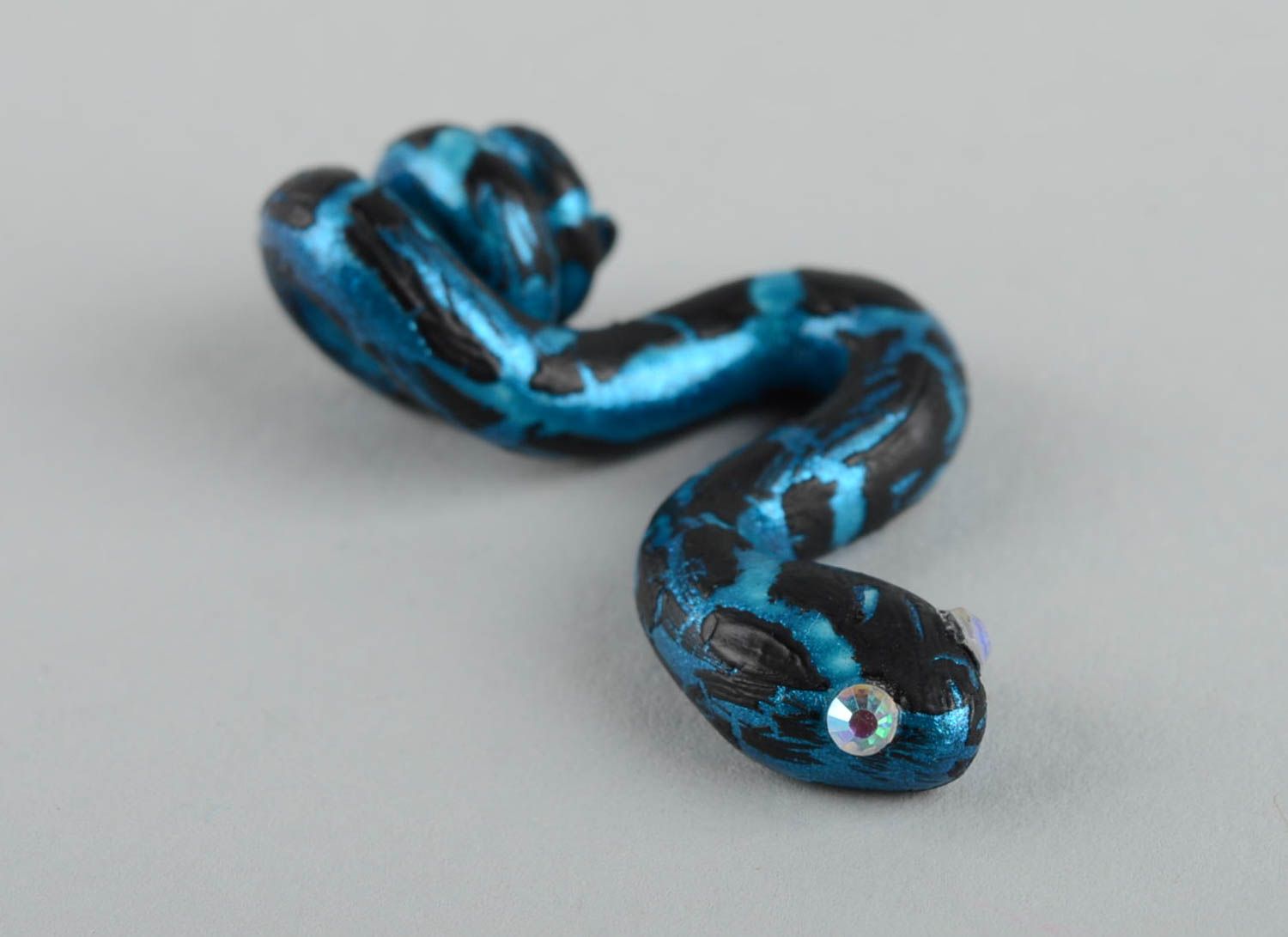 Pendentif serpent Bijoux fait main pâte polymère Accessoire femme original photo 5