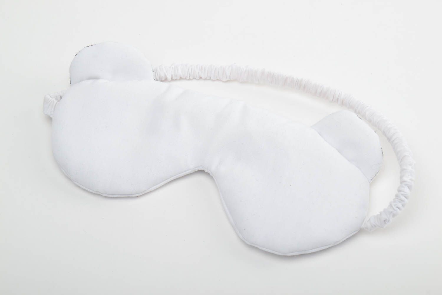 Masque de sommeil avec coeurs en coton et feutre sur élastique souple fait main photo 4