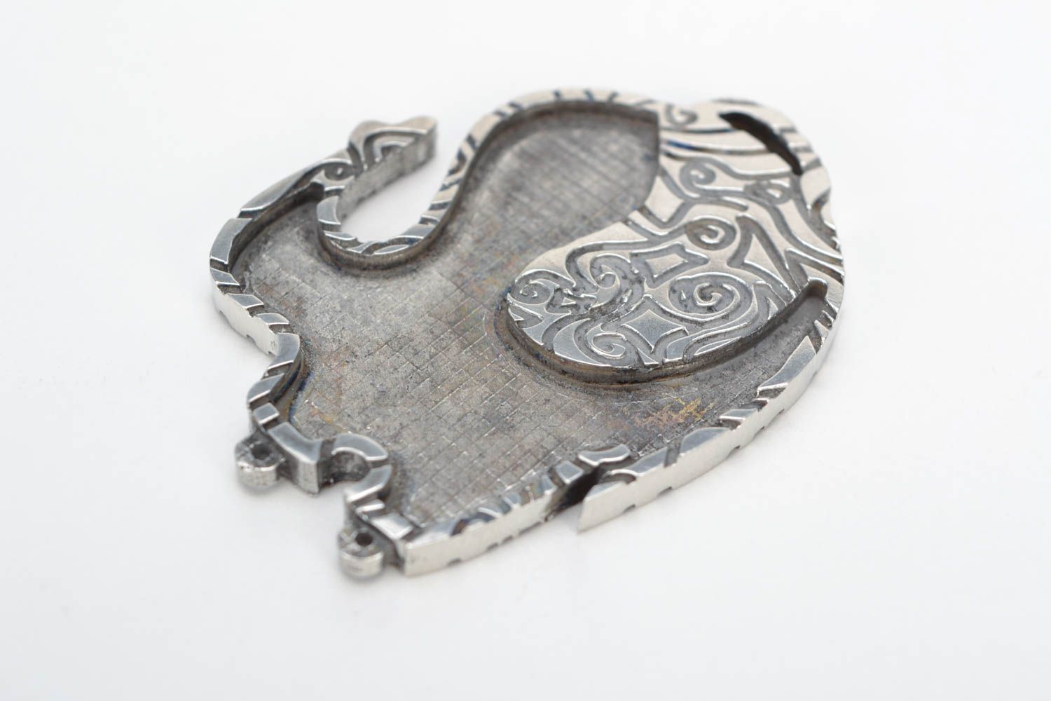 Unusual beautiful handmade design DIY metal blank pendant jewelry making photo 4