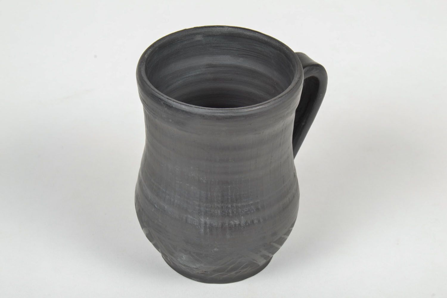 Jarrón de cerámica negra ahumada foto 3