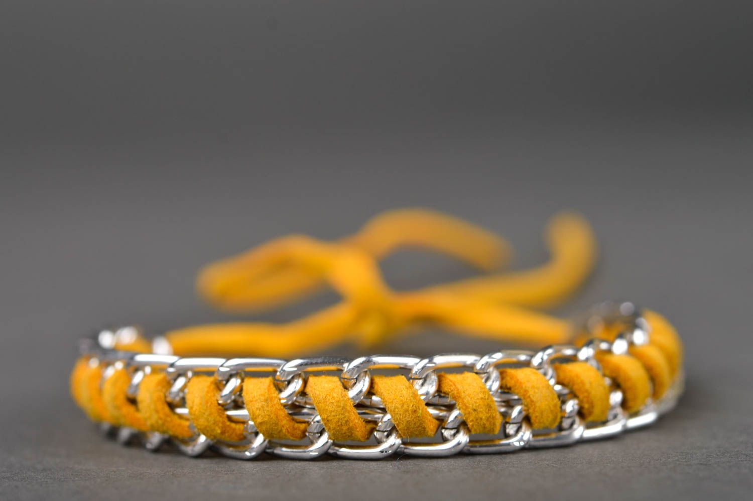 Модный браслет ручной работы браслет из замши браслет из металла желтый фото 4