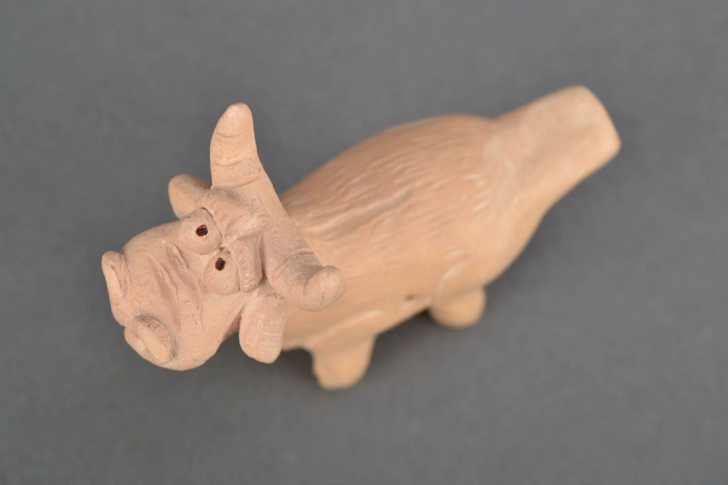 Handmade ceramic whistle Cow photo 5